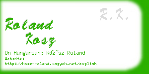 roland kosz business card